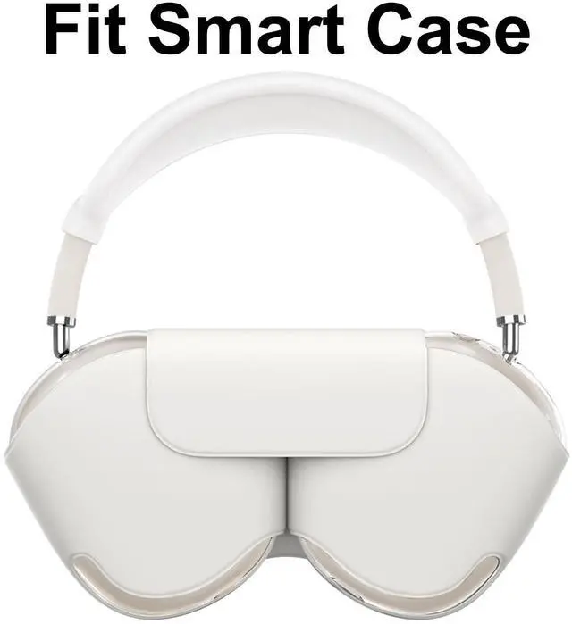 Alt view image 7 of 7 - Silicone Case Cover for AirPods Max Headphones, Clear Soft TPU Ear Cups Cover/Ear Pad Case Cover/Headband Cover for AirPods Max 2/1(2026/2024/2020),Transparent Accessories for Apple AirPod Max 2,White