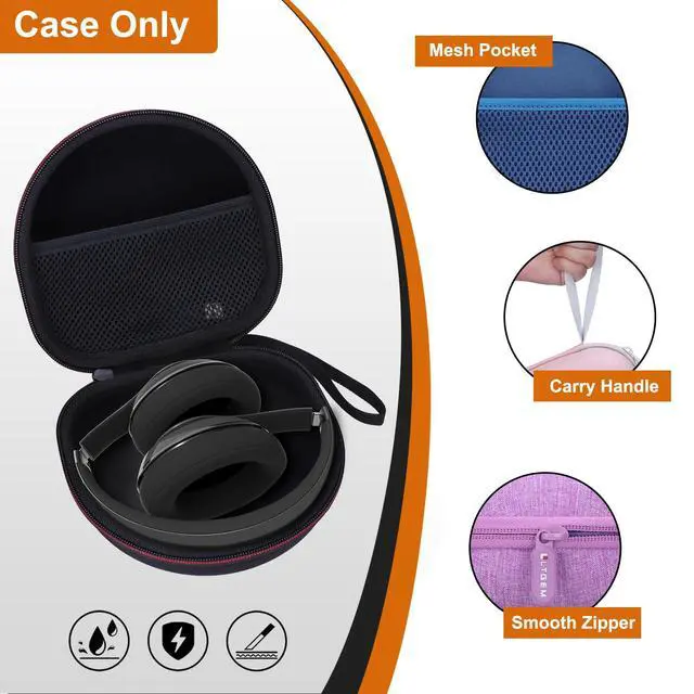 Alt view image 4 of 7 - Headphone Case Compatible with BERIBES/TOZO/KVIDIO/Beats/Soundcore Anker Noise Cancelling Over-Ear Headphones, Black