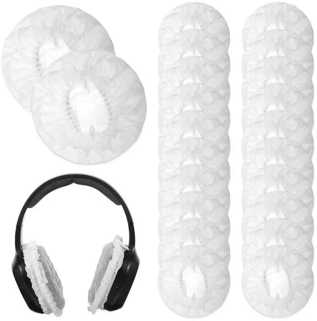 Main image of 500 Pcs Headphone Covers Disposable Ear Earpads Sanitary Non-Woven Headset Cover Sweatproof Stretch Earphone Earcup Protector for Over-Ear Headphones (8-11cm)