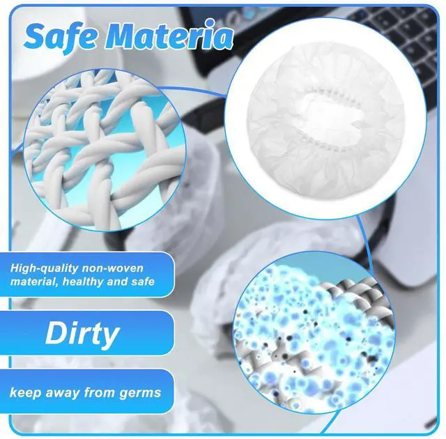 Alt view image 3 of 7 - 500 Pcs Headphone Covers Disposable Ear Earpads Sanitary Non-Woven Headset Cover Sweatproof Stretch Earphone Earcup Protector for Over-Ear Headphones (8-11cm)