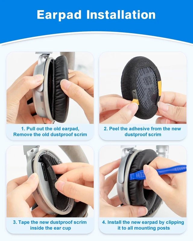 Alt view image 6 of 6 - Earpads for Bose Quiet Comfort QC 35 / QC35 ii / QC25 / QC15 Headphone