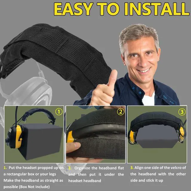Alt view image 4 of 5 - HC01 Headset Cover Tactical Advanced Earmuffs Modular Cover Fit for 3M WorkTunes Peltor Howard Leight Impact Walkers Razor - Black