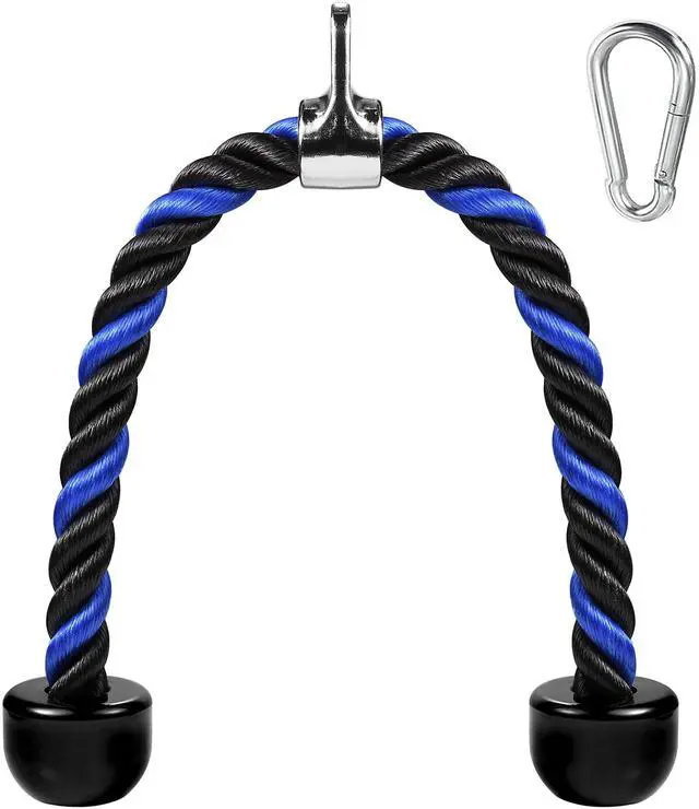 Main image of Deluxe Tricep Rope Pull Down Cable, 27 & 36 Inch Rope Length, Easy to Grip & Non-Slip Cable Attachment for Gym Workout Exercise