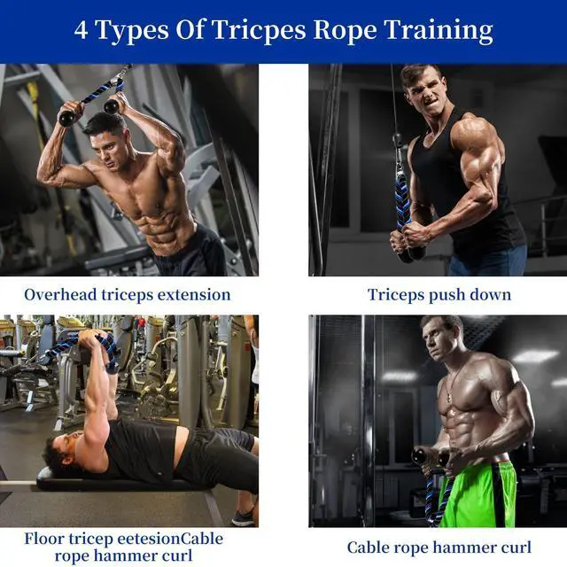 Alt view image 5 of 6 - Deluxe Tricep Rope Pull Down Cable, 27 & 36 Inch Rope Length, Easy to Grip & Non-Slip Cable Attachment for Gym Workout Exercise