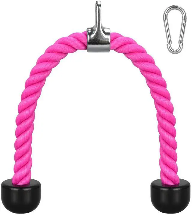 Main image of Tricep Rope, 27 Inches Cable Machine Attachment, Pull Down Attachments with Carabiner, for Gym Home Workout Exercise