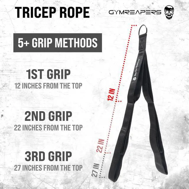 Alt view image 2 of 7 - Tricep Rope Cable Attachment - Multi-Workout Tricep pull down Cable attachment - Perfect gym cable attachments (3 Lengths Built in One)