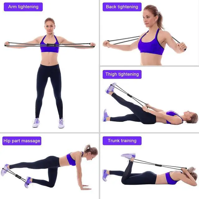 Alt view image 3 of 6 - Figure 8 Resistance Band for Men, Chest Expander for Women, Resistance Exercise Bands Set of 3, Yoga Gym Fitness Pulling Rope 8 Word Elastic for Exerciser Muscle Training Rope Home Workout