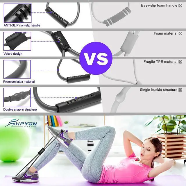 Alt view image 4 of 6 - Figure 8 Resistance Band for Men, Chest Expander for Women, Resistance Exercise Bands Set of 3, Yoga Gym Fitness Pulling Rope 8 Word Elastic for Exerciser Muscle Training Rope Home Workout