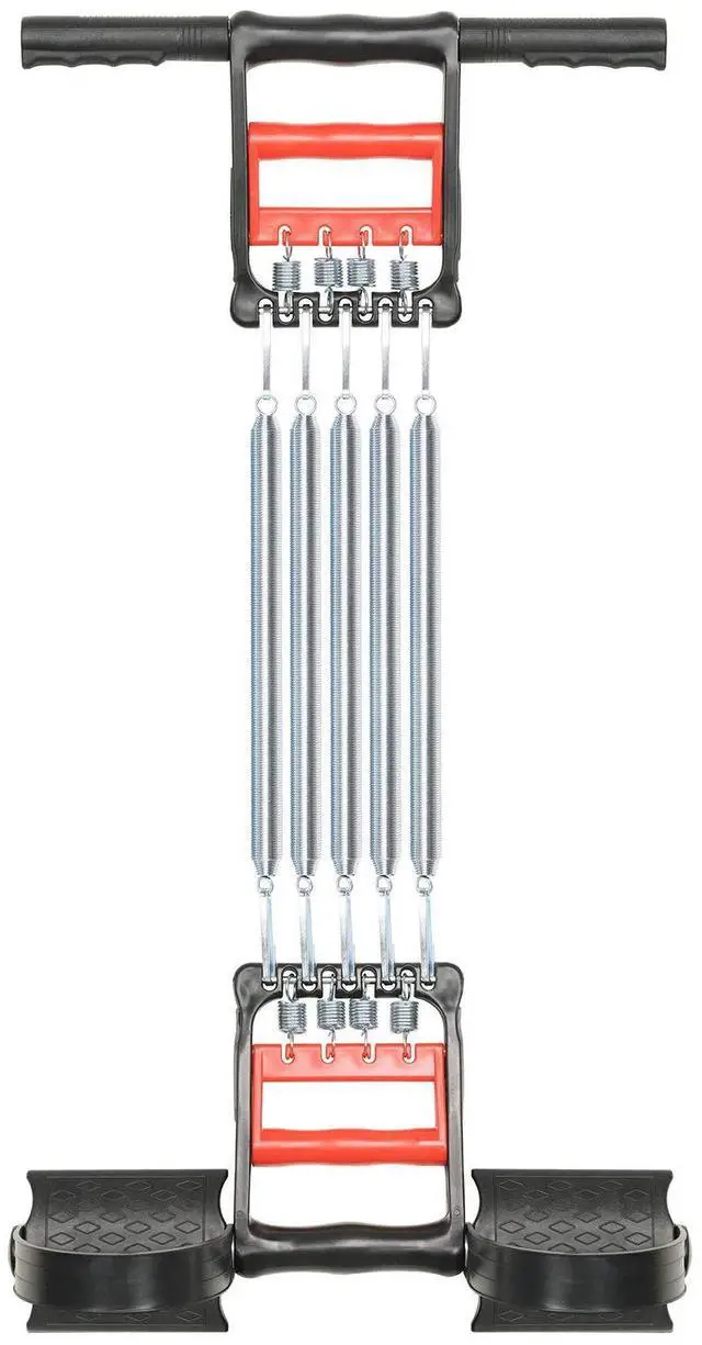 Main image of 3 in 1 Exerciser - Spring Chest Expander, Hand Grip Strengthener, Pedal Pull Rope Band - Home Fitness Equipment with 5 Metal Springs for Finger Abdomen Waist Arm Stretching Slimming Training