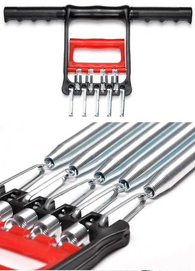 Alt view image 7 of 7 - 3 in 1 Exerciser - Spring Chest Expander, Hand Grip Strengthener, Pedal Pull Rope Band - Home Fitness Equipment with 5 Metal Springs for Finger Abdomen Waist Arm Stretching Slimming Training