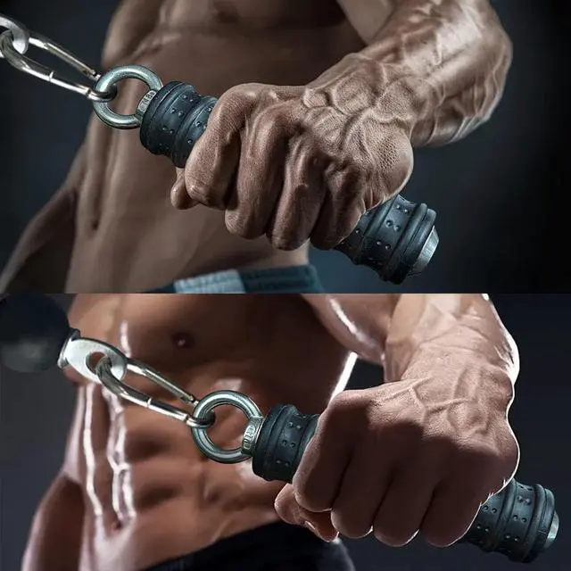 Alt view image 4 of 7 - Ergonomic Tricep Rope Pull Down Attachment, Upgraded Long Triceps Rope Cable Attachments for Gym, Lat Pull Down Bar for Cable Machine, Tricep Lat Pulldown Workout Cable Attachments (SINGLE HANDLE-1)