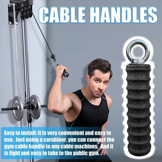 Alt view image 3 of 7 - Ergonomic Tricep Rope Pull Down Attachment, Upgraded Long Triceps Rope Cable Attachments for Gym, Lat Pull Down Bar for Cable Machine, Tricep Lat Pulldown Workout Cable Attachments (SINGLE HANDLE-1)