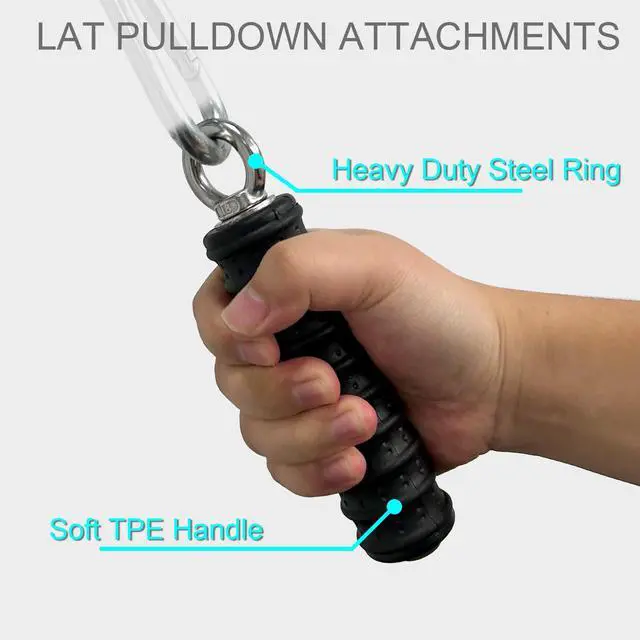 Alt view image 6 of 7 - Ergonomic Tricep Rope Pull Down Attachment, Upgraded Long Triceps Rope Cable Attachments for Gym, Lat Pull Down Bar for Cable Machine, Tricep Lat Pulldown Workout Cable Attachments (SINGLE HANDLE-1)