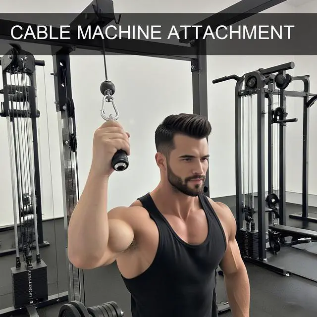 Alt view image 7 of 7 - Ergonomic Tricep Rope Pull Down Attachment, Upgraded Long Triceps Rope Cable Attachments for Gym, Lat Pull Down Bar for Cable Machine, Tricep Lat Pulldown Workout Cable Attachments (SINGLE HANDLE-1)