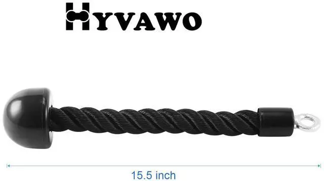 Alt view image 6 of 7 - Pull Down Rope Single Grip Tricep Bicep Exercise Attachment for Cable Machines Gym Pulley Workout (Black 1 Pack)