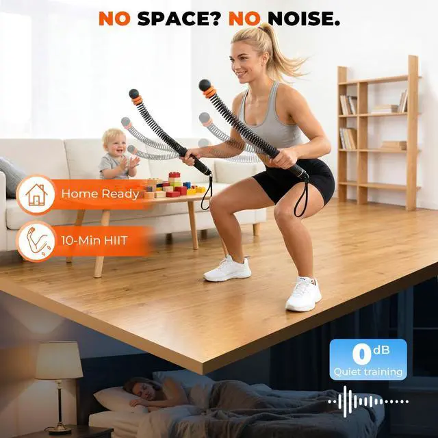 Alt view image 3 of 7 - Upgraded Ropeless Battle Ropes, Weighted Cordless Workout Equipment for Home Gym, Portable Full Body HIIT Cardio & Arm Strength Training, Low-Impact Fitness Exercise Heavy Gear for Men & Women
