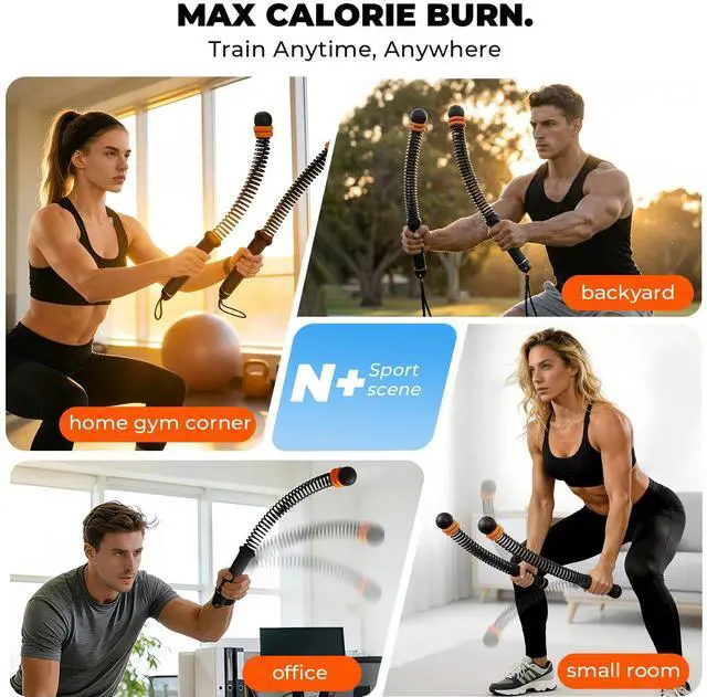 Alt view image 7 of 7 - Upgraded Ropeless Battle Ropes, Weighted Cordless Workout Equipment for Home Gym, Portable Full Body HIIT Cardio & Arm Strength Training, Low-Impact Fitness Exercise Heavy Gear for Men & Women