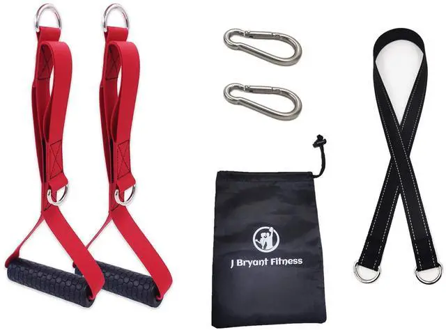 Alt view image 4 of 6 - Fitness Multifunction 4 in 1 Grip Handle Triceps Rope Resistance Bands Handle Cable Machine Attachments for Gym LAT Pulldown Exercise Handle