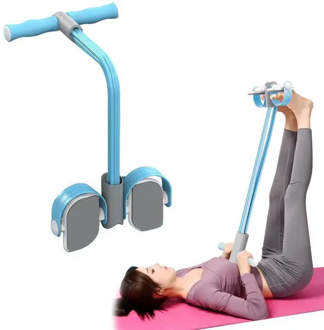 Main image of Abdominal Trainer, Sit-Up Training Equipment, 6 Tubes Fitness Elastic Pull Rope, Tension Rope Pull Up Pilate Foot Pedal Resistance Band Workout Tool Ab Shaper(Blue)