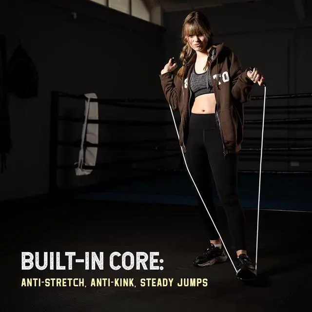 Alt view image 5 of 5 - Hererope 6MM PVC Jump Rope for Men & Women Fitness, Speed, Tricks, Cardio Training, Boxing Jump Rope with Unbreakable Handles and Non-Kinking Skipping Rope, Adjustable Jumprope for Indoor Outdoor