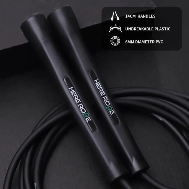 Alt view image 2 of 5 - Hererope 6MM PVC Jump Rope for Men & Women Fitness, Speed, Tricks, Cardio Training, Boxing Jump Rope with Unbreakable Handles and Non-Kinking Skipping Rope, Adjustable Jumprope for Indoor Outdoor