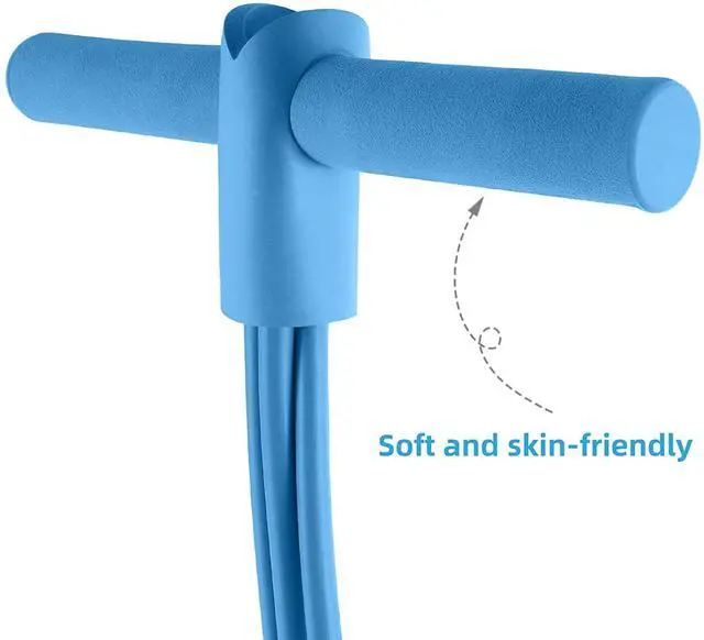 Alt view image 4 of 7 - Multi-Function Tension Rope4 Tube Resistance Bands with HandlesSit Up Exercise Equipment Home Gym Tummy Trainer for Men Women(Blue)