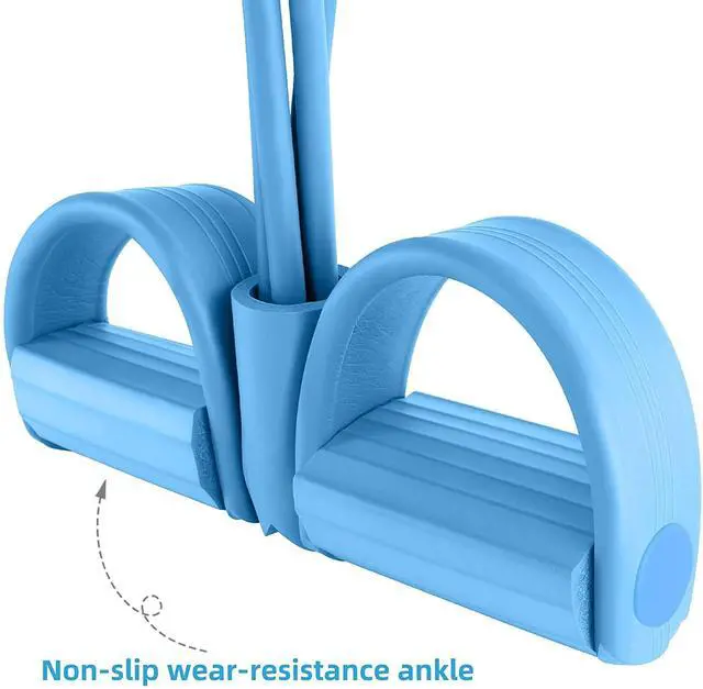 Alt view image 5 of 7 - Multi-Function Tension Rope4 Tube Resistance Bands with HandlesSit Up Exercise Equipment Home Gym Tummy Trainer for Men Women(Blue)