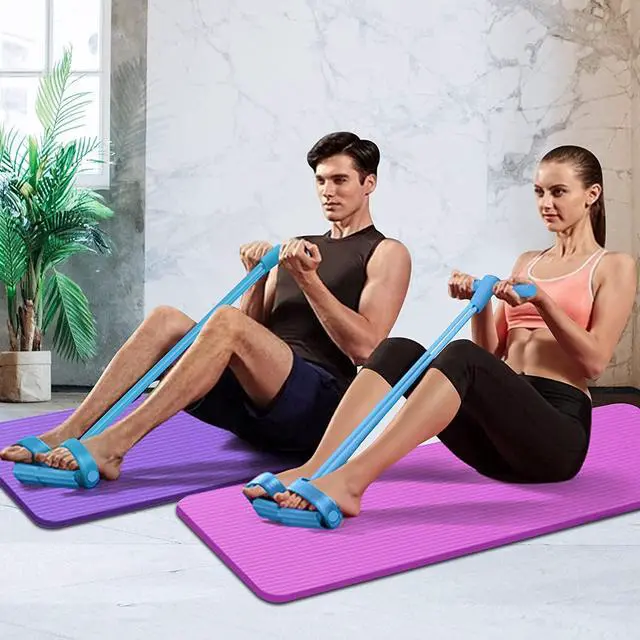 Alt view image 7 of 7 - Multi-Function Tension Rope4 Tube Resistance Bands with HandlesSit Up Exercise Equipment Home Gym Tummy Trainer for Men Women(Blue)