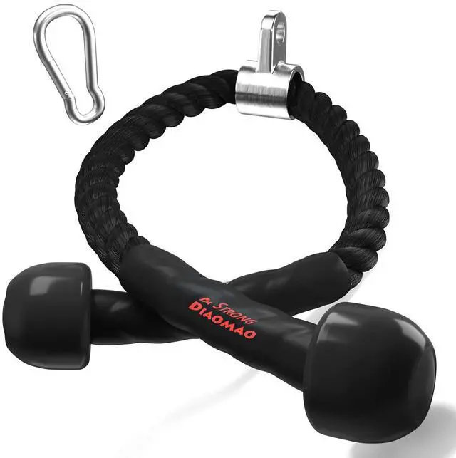 Main image of Tricep Rope with Upgraded Rubber Handles,35 Inch Tricep Pull Down Rope for Cable Machine, Greater Range of Motion, Triceps Rope Cable Attachment for Gym, Home, Easy to Grip, Non-Slip