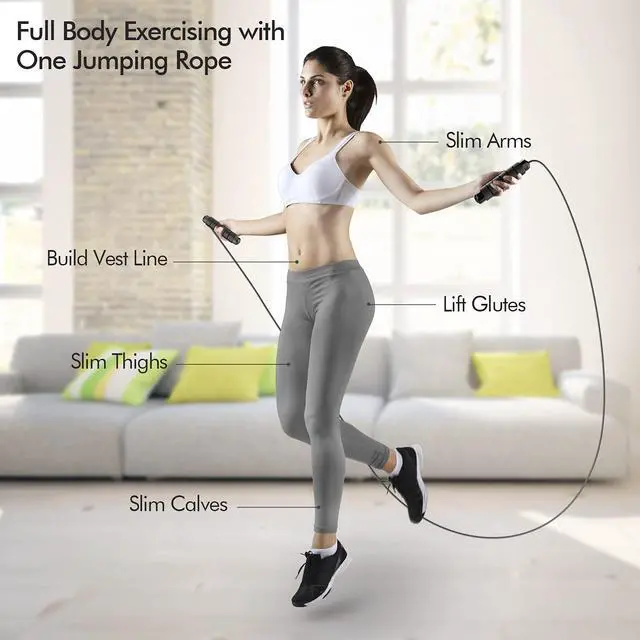 Alt view image 7 of 7 - Jump Rope, Tangle-Free Rapid Speed Jumping Rope Cable with Ball Bearings for Women, Men and Kids, Adjustable Foam Handles Steel Ropes Fitness,2 Pack, Black