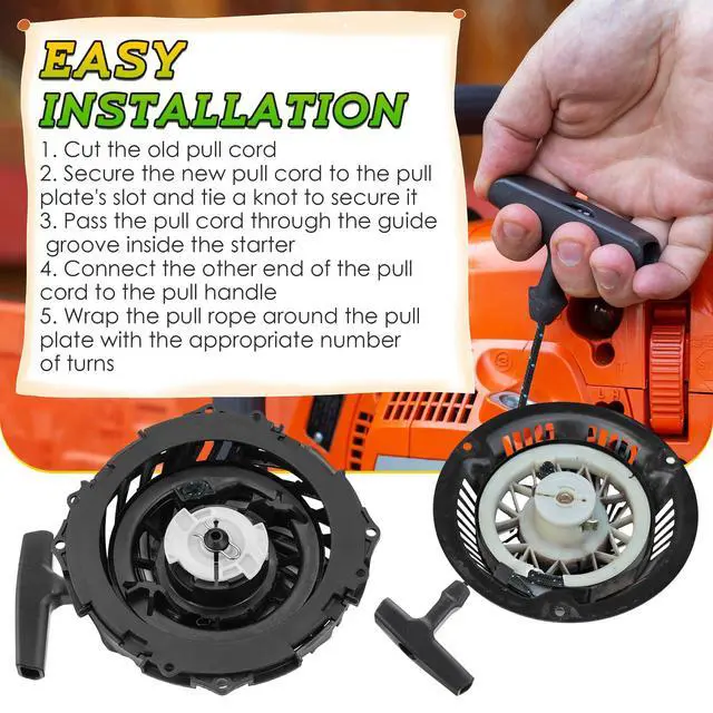Alt view image 5 of 7 - 3.5mm 100' Starter Rope, pull cord rope for small engine with 2 Starter Handle, Diameter High wear Resistant, Low Stretch, Replacement for Lawn Mower Chainsaw Trimmer Edger Brush Cutter Engine