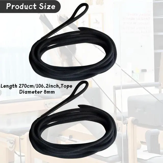 Alt view image 2 of 6 - 2 PCS Pilates Reformer Pull Rope Parts, Pilates core machine pull ropes, Suitable for Home Studio use of Yoga Fitness Equipment, Pilates core Bed Accessory Strap