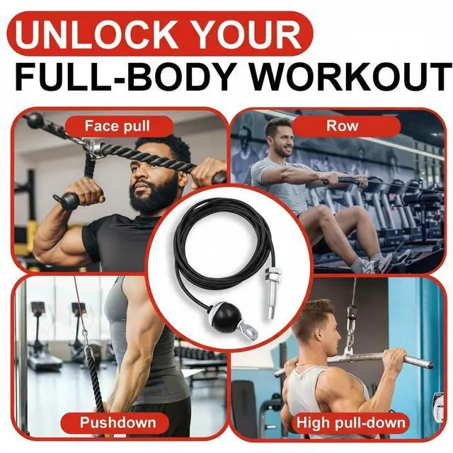 Alt view image 5 of 6 - Fitness Gym Replacement Cable Screw Bolt Cables Fitness Pulley Thick 5mm Heavy Duty Steel Wire Rope for Home Gym Cable Pulley Machine Accessories