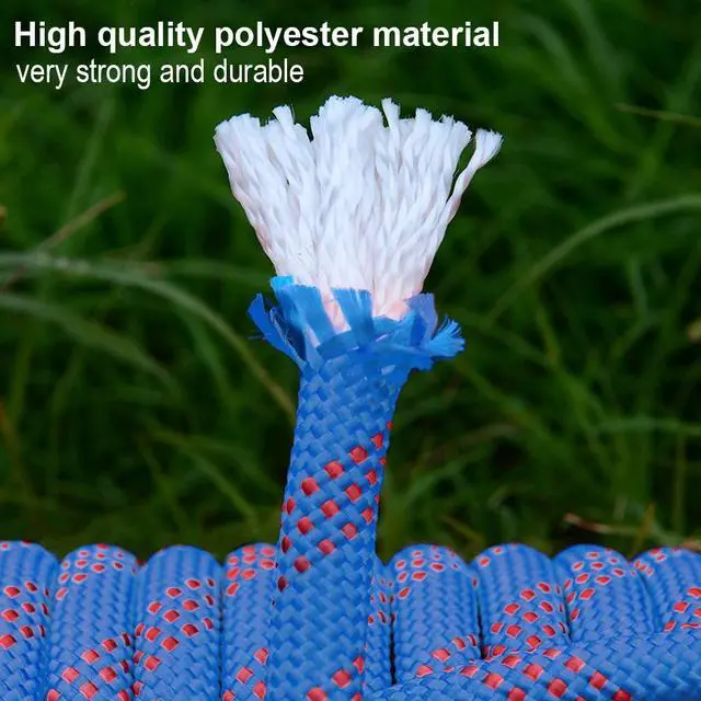 Alt view image 3 of 7 - Outdoor 10mm 49ft Static Utility Rope, Heavy Duty Polyester Rope for Pulling, Rigging, Tree Work & Hunting, Gym Fitness, 2000LB Tensile Strength, Blue