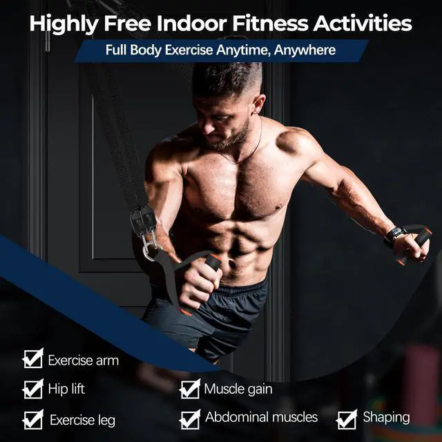 Alt view image 2 of 7 - Pedal Resistance Band, Exercise Bands with Handles, Elastic Sit Up Pull Rope, Workout Equipment for Physical Therapy, Home Fitness, Strength Training with 8 Shape Fitness Band