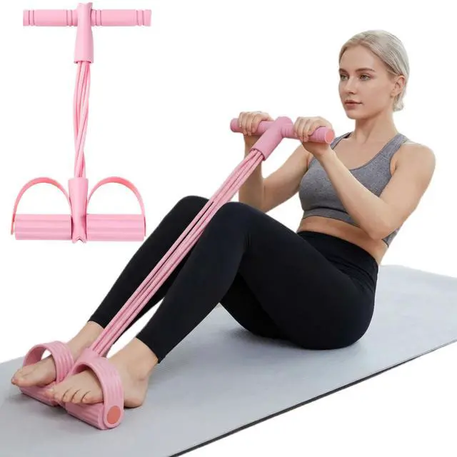 Main image of Pedal Resistance Band with Handle, Fashion Puller Exercise Pedal 8 Tube Device Foot Bands Handles Multifunction Elastic Pull Rope Fitness Tension for Abdomen/Waist/Arm/Leg Stretching Training (Pink)