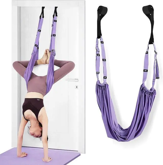 Main image of Yoga Door Swing,Leg Stretcher Strap,Stretching Strap,Backbend Training Rope, Flexibility Trainer Stretching Equipment Assist Stretch for Fitness Gymnastics Dance Aerial Ballet (purple)