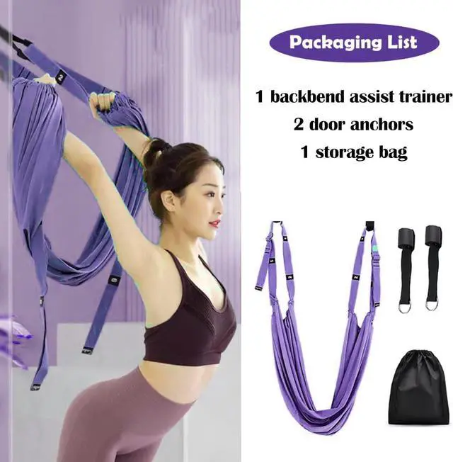 Alt view image 3 of 7 - Yoga Door Swing,Leg Stretcher Strap,Stretching Strap,Backbend Training Rope, Flexibility Trainer Stretching Equipment Assist Stretch for Fitness Gymnastics Dance Aerial Ballet (purple)