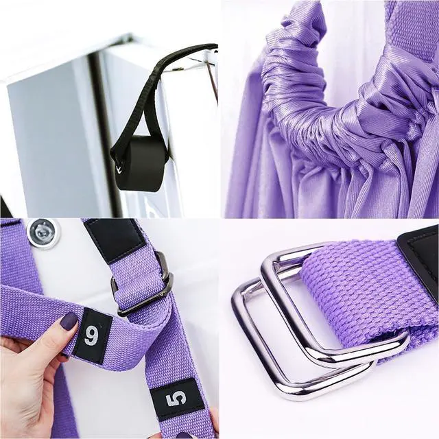 Alt view image 4 of 7 - Yoga Door Swing,Leg Stretcher Strap,Stretching Strap,Backbend Training Rope, Flexibility Trainer Stretching Equipment Assist Stretch for Fitness Gymnastics Dance Aerial Ballet (purple)