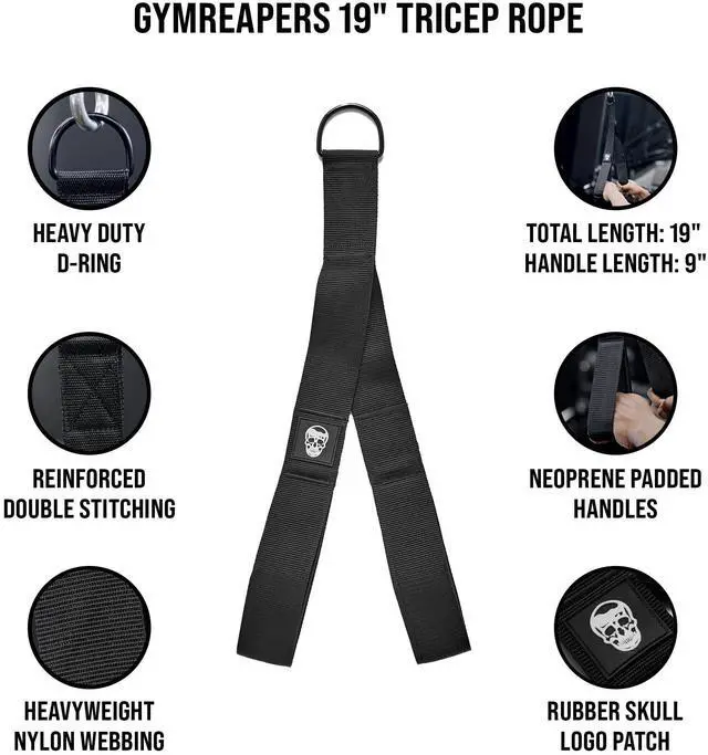 Alt view image 2 of 7 - Tricep Rope Cable Attachment - Multi-Workout Tricep pull down Cable attachment - Perfect gym cable machine attachment