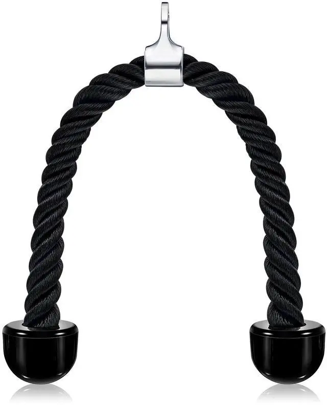 Main image of Universal Tricep Rope Pull Down - 28 Inch Heavy Rope Length, Easy to Grip & Non Slip Cable Attachment, Suitable for Professional Gyms (Black)