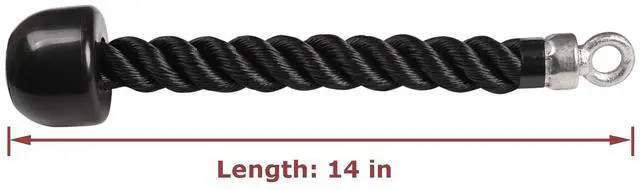 Alt view image 2 of 6 - Tricep Rope Pull Down Heavy Duty Triceps Kit Easy to Grip & Non Slip Cable Attachment Ideal for Home Gym Face Pulls Tricep Push Down Rope System - 2 Hook Included