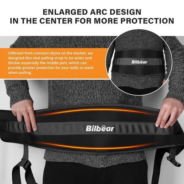 Alt view image 3 of 7 - Sled Pulling Belt,Adjustable Sled Training Waist Belt,Belt for Pulling,Weight Sled Pull Belt for Tire Pulling,Squat,Leg Muscles Strength Training,Resistance Training,Core Power Workout (Black)
