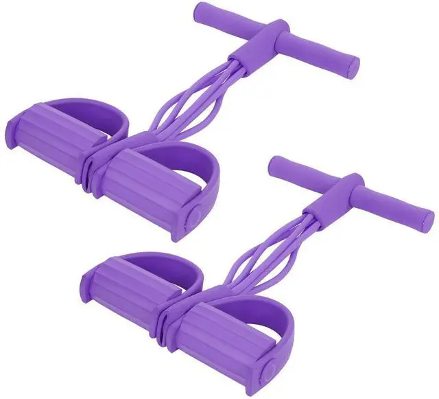 Main image of Fitness Equipment Sit Up Training Rope 4 Tube Elastic Pull Rope Sit Up Training Pedal Band Yoga Stretching Fitness Equipment (Purple)