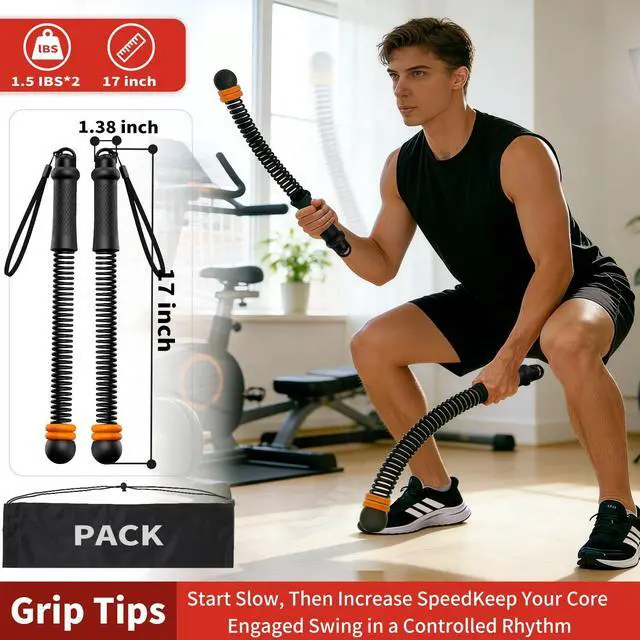 Alt view image 7 of 7 - Ropeless Battle Ropes, Workout Exercise Rope for Strength Building, Heavy Duty Portable Cordless Battle Ropes for Home Gym, HIIT and Low-Impact Aerobic Training for Men & Women, Black