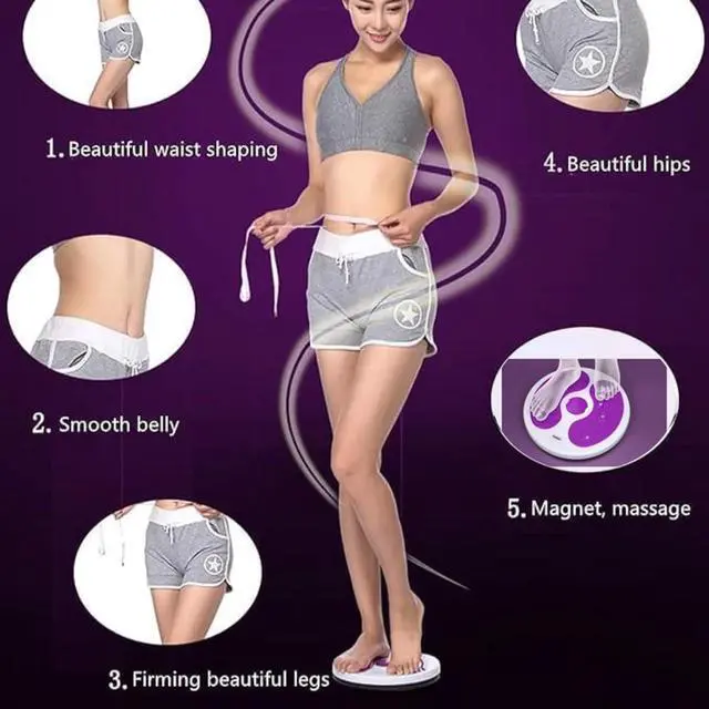Alt view image 6 of 7 - 2 PCS Ab Twist Waist Disc Board,Waist Twister Machine Exercise with Leather Tape Measure Aerobic Exercise Fitness Machine with Pull Rope for Home Office Foot Massage