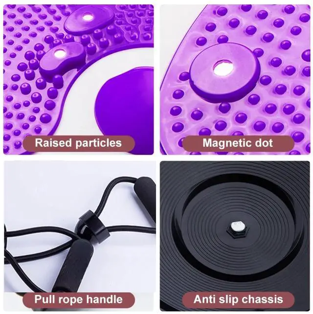 Alt view image 3 of 7 - 2 PCS Ab Twist Waist Disc Board,Waist Twister Machine Exercise with Leather Tape Measure Aerobic Exercise Fitness Machine with Pull Rope for Home Office Foot Massage