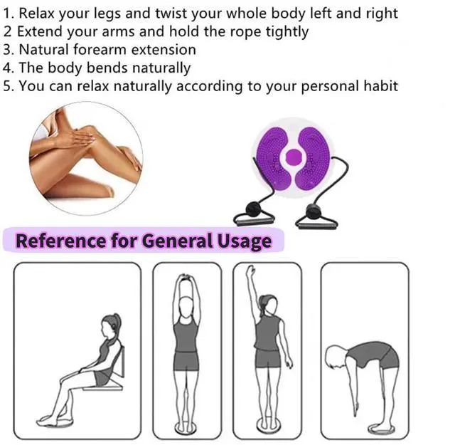 Alt view image 4 of 7 - 2 PCS Ab Twist Waist Disc Board,Waist Twister Machine Exercise with Leather Tape Measure Aerobic Exercise Fitness Machine with Pull Rope for Home Office Foot Massage