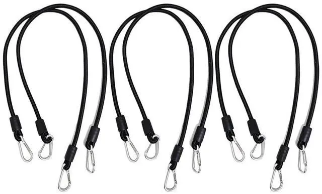 Main image of 6 PCS Stepper Resistance Bands 30 inch Multi-Functional Pulling Rope Fitness Resistance Belt Double Headed Metal Buckle,Suitable for Fitness Rally Training.-Black