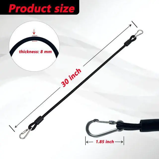 Alt view image 2 of 7 - 6 PCS Stepper Resistance Bands 30 inch Multi-Functional Pulling Rope Fitness Resistance Belt Double Headed Metal Buckle,Suitable for Fitness Rally Training.-Black